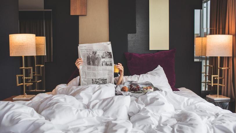 Frukost i sängen på hotell Skt. Petri i Köpenhamn